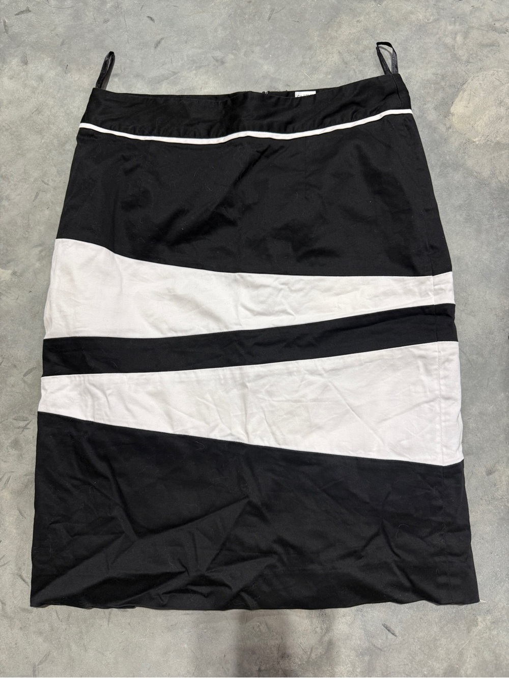 Colorblock Black and White Pencil Skirt - Women's